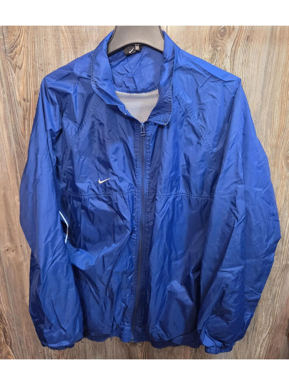 Vintage Nike Full Zip Windbreaker Track Jacket Size 2XL Blue Nylon Softshell